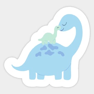 Dinosaur kids logo blue green mum mummy baby Sticker